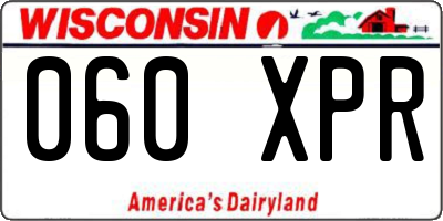 WI license plate 060XPR