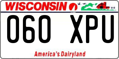 WI license plate 060XPU