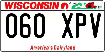 WI license plate 060XPV