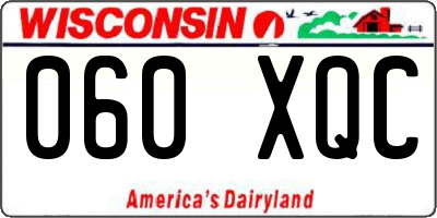 WI license plate 060XQC