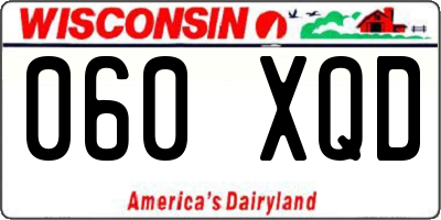 WI license plate 060XQD
