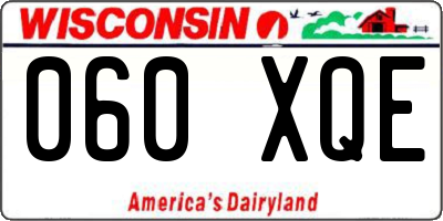 WI license plate 060XQE
