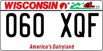WI license plate 060XQF