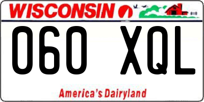 WI license plate 060XQL
