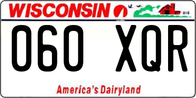 WI license plate 060XQR
