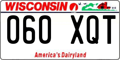 WI license plate 060XQT