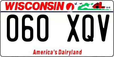 WI license plate 060XQV
