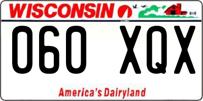 WI license plate 060XQX
