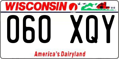 WI license plate 060XQY