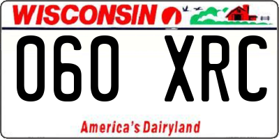 WI license plate 060XRC