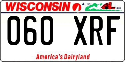 WI license plate 060XRF