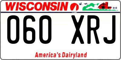WI license plate 060XRJ