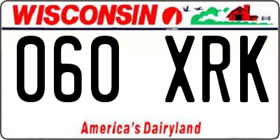 WI license plate 060XRK