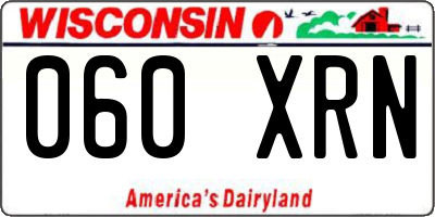 WI license plate 060XRN