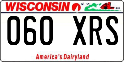 WI license plate 060XRS