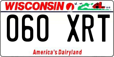 WI license plate 060XRT