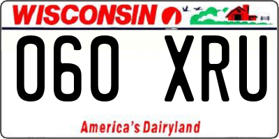 WI license plate 060XRU