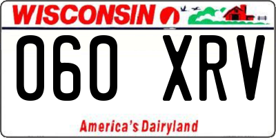 WI license plate 060XRV