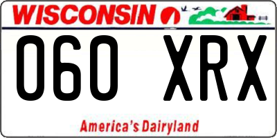 WI license plate 060XRX
