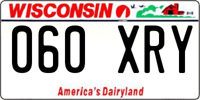 WI license plate 060XRY