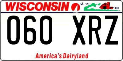 WI license plate 060XRZ