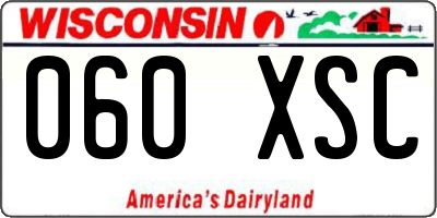 WI license plate 060XSC