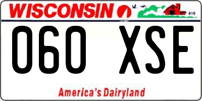 WI license plate 060XSE