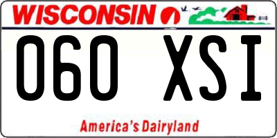 WI license plate 060XSI
