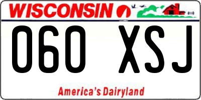 WI license plate 060XSJ