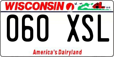 WI license plate 060XSL