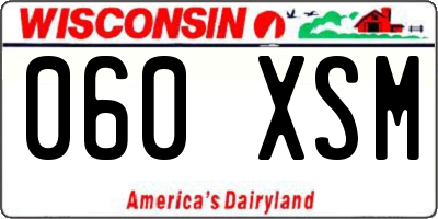 WI license plate 060XSM