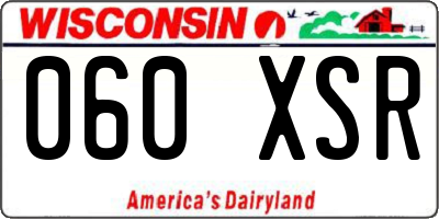 WI license plate 060XSR