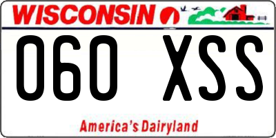 WI license plate 060XSS