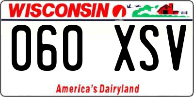 WI license plate 060XSV