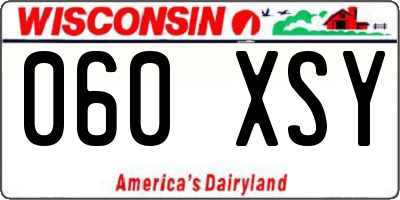WI license plate 060XSY