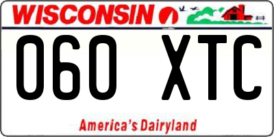 WI license plate 060XTC