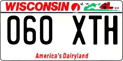 WI license plate 060XTH