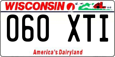 WI license plate 060XTI