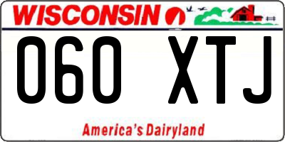 WI license plate 060XTJ