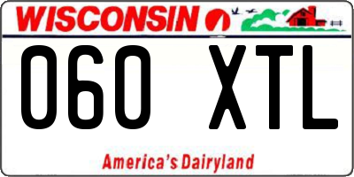 WI license plate 060XTL