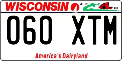 WI license plate 060XTM