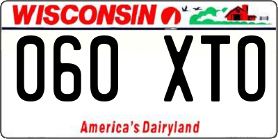 WI license plate 060XTO