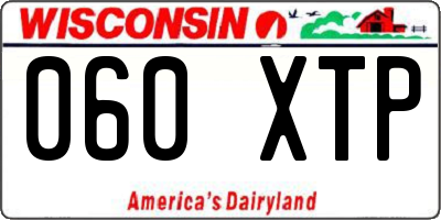 WI license plate 060XTP