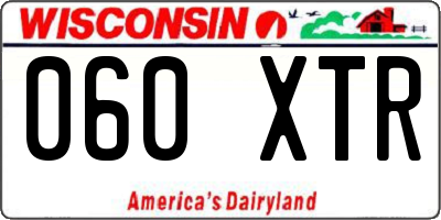 WI license plate 060XTR