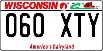 WI license plate 060XTY