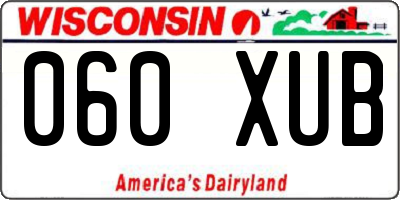 WI license plate 060XUB