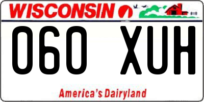 WI license plate 060XUH