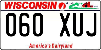 WI license plate 060XUJ