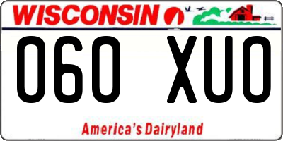 WI license plate 060XUO