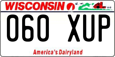 WI license plate 060XUP